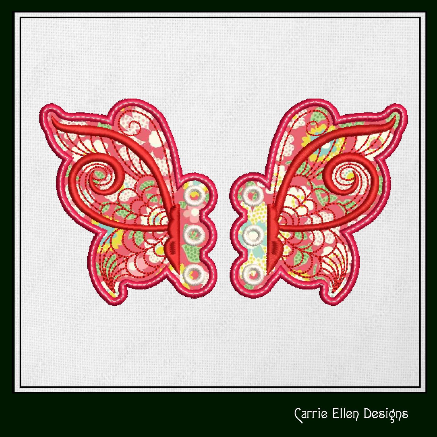 Butterfly ITH Shoe Wing Charms – In The Hoop Embroidery Design for Shoes and Boots – 4x4 & 5x7 Hoop Sizes (1257)