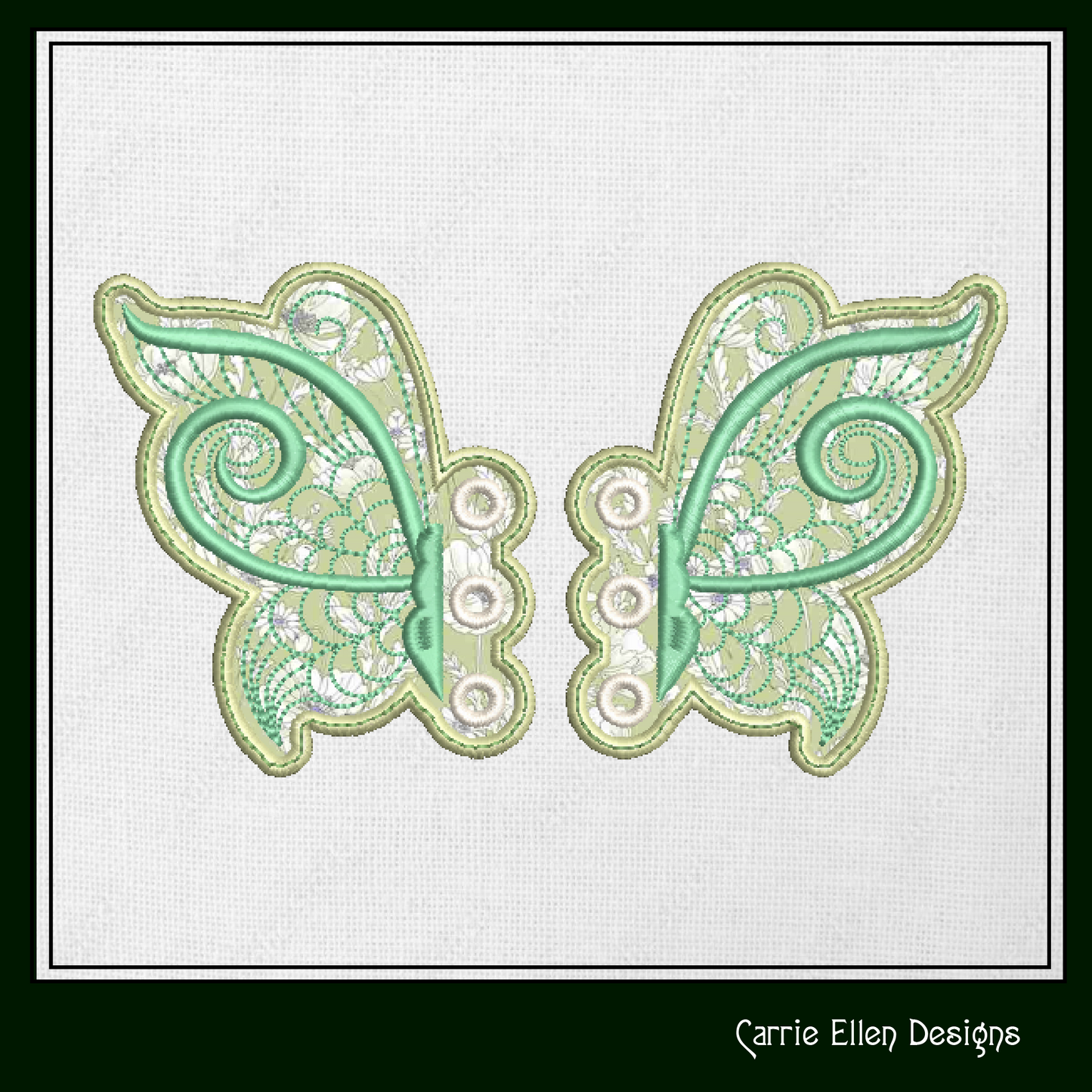 Butterfly ITH Shoe Wing Charms – In The Hoop Embroidery Design for Shoes and Boots – 4x4 & 5x7 Hoop Sizes (1257)