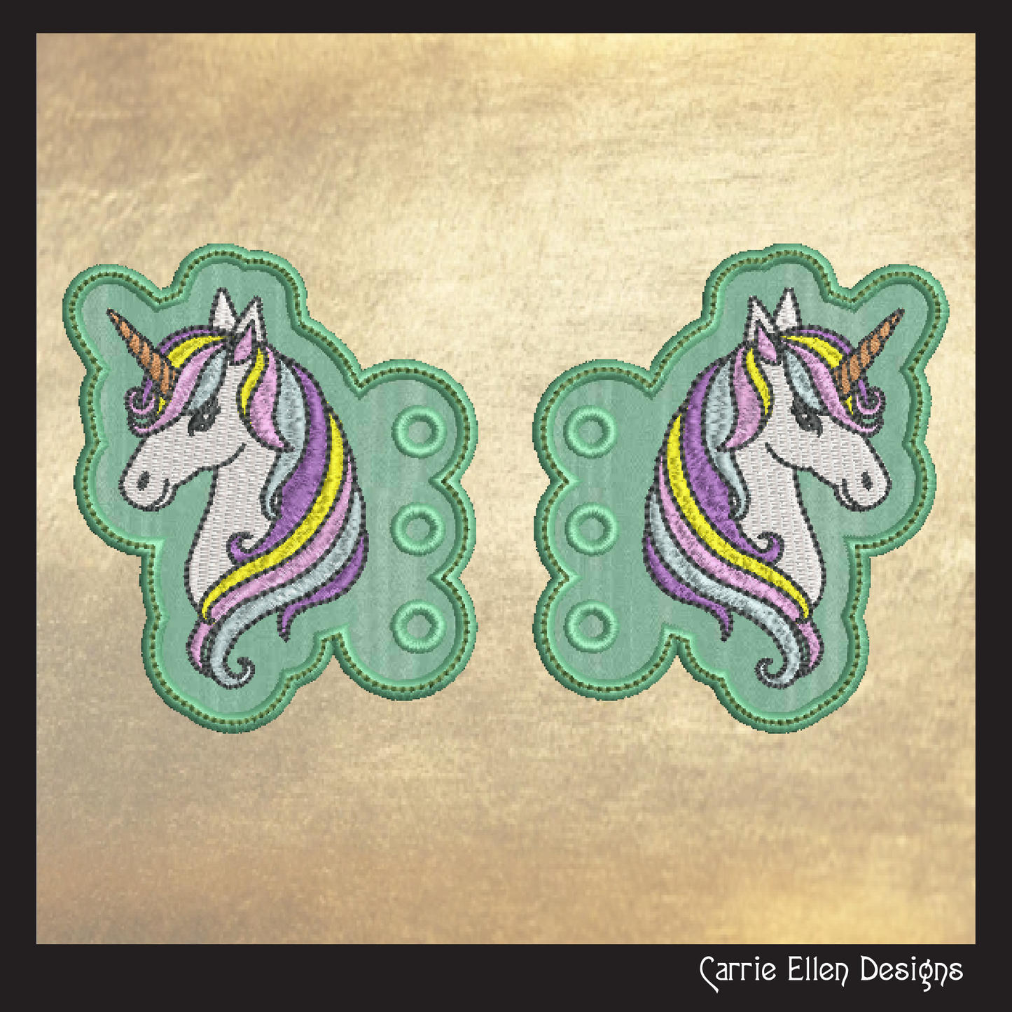 Unicorn Shoe Wing Machine Embroidery Design – Magical Unicorn Wing Charms for Shoes and Boots – In The Hoop Design (4x4 & 5x7 Hoop) (1387)