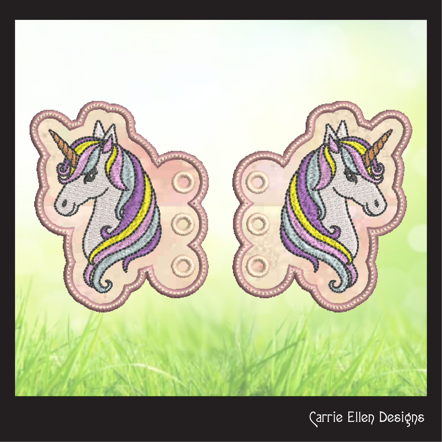 Unicorn Shoe Wing Machine Embroidery Design – Magical Unicorn Wing Charms for Shoes and Boots – In The Hoop Design (4x4 & 5x7 Hoop) (1387)