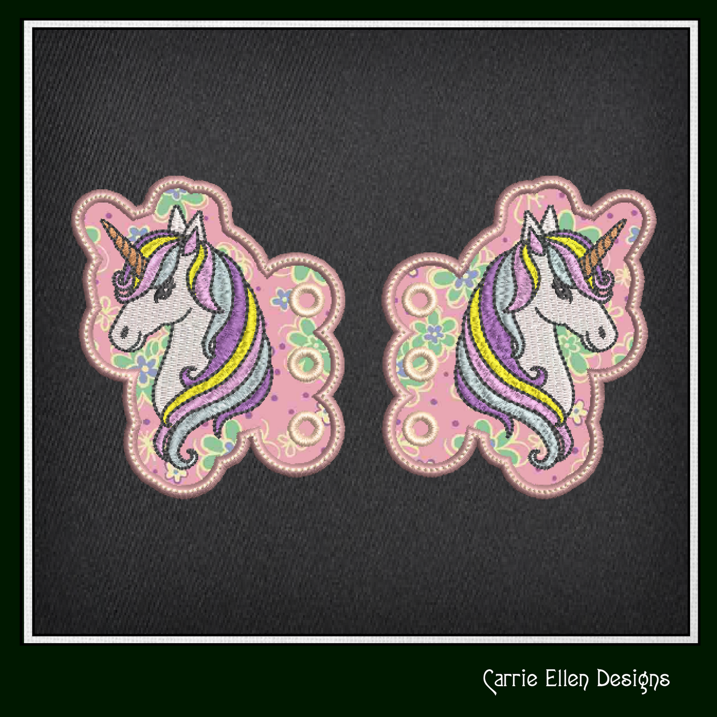 Unicorn Shoe Wing Machine Embroidery Design – Magical Unicorn Wing Charms for Shoes and Boots – In The Hoop Design (4x4 & 5x7 Hoop) (1387)