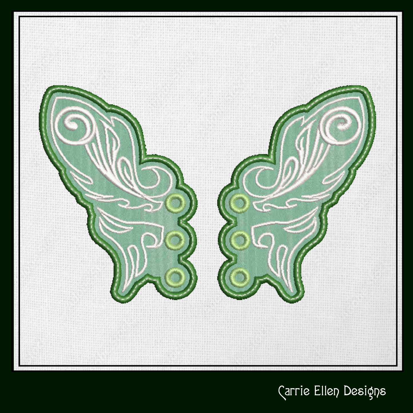 Fairy Wing Butterfly ITH Shoe Wing Charms – In The Hoop Embroidery Design for Shoes and Boots – 4x4 & 5x7 Hoop Sizes (1259)
