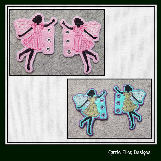 Fairy ITH Shoe Wing Charms – Flying Fairy Wings for Shoes and Boots – In The Hoop Embroidery Design – 4x4 & 5x7 Hoop Sizes (1261)