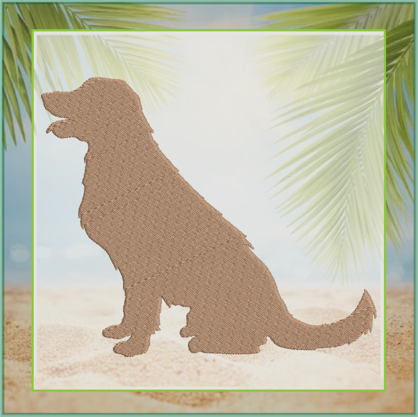 Sitting Dog Silhouette Machine Embroidery Design | Pet Animal Embroidery Design | 4 Sizes (0579)