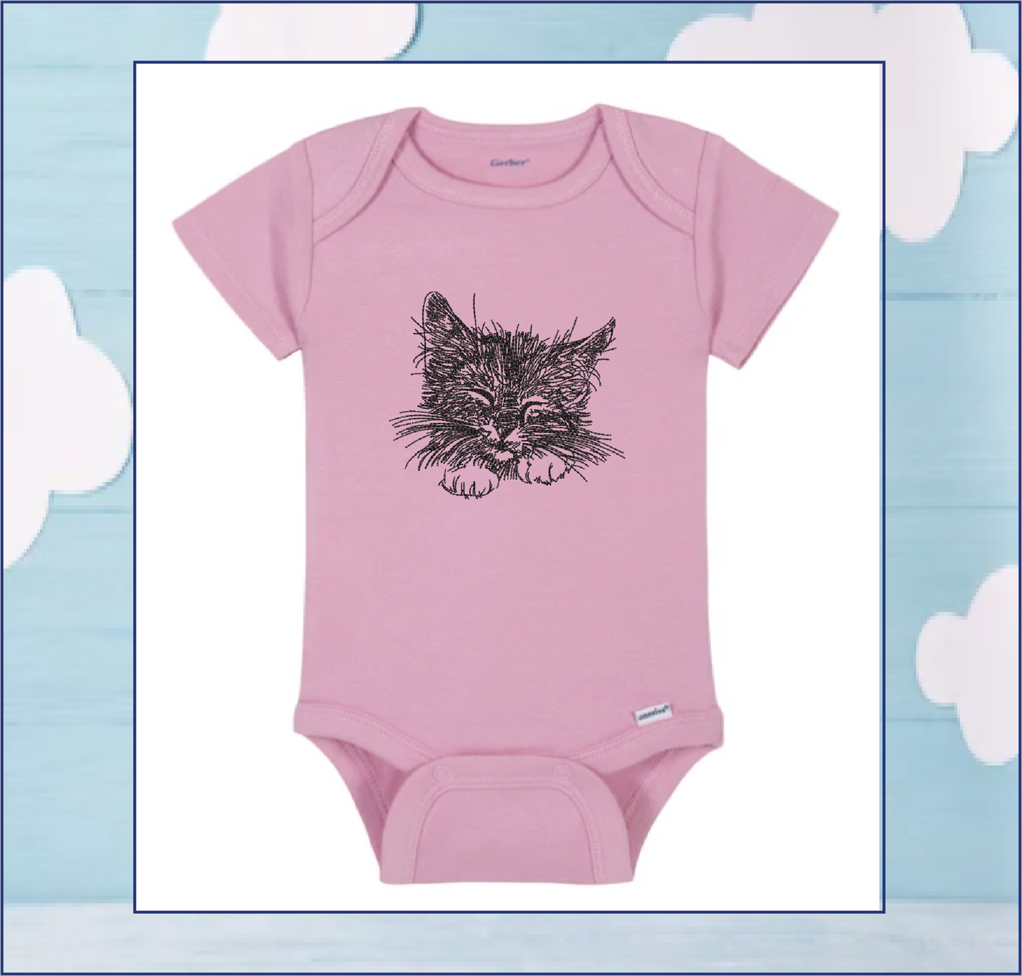 Sleepy Kitten Machine Embroidery Design | Kitten Face Sketch | Pet Cat Embroidery | Cute Animal Design | 6 Sizes (0320)