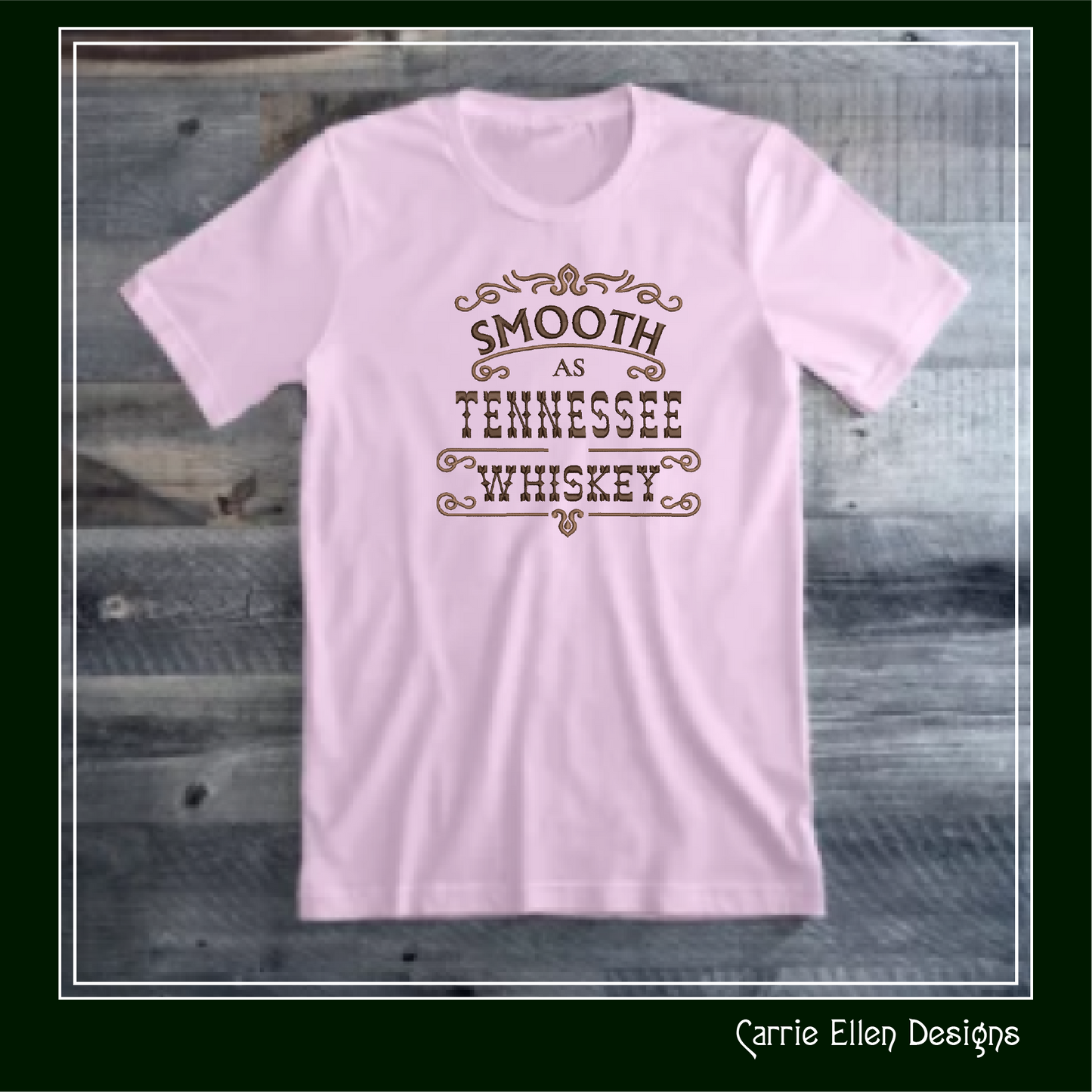 Smooth as Tennessee Whiskey Machine Embroidery Design | Classic Country Saying for T-Shirts, Towels & More | 6 Sizes (1722)