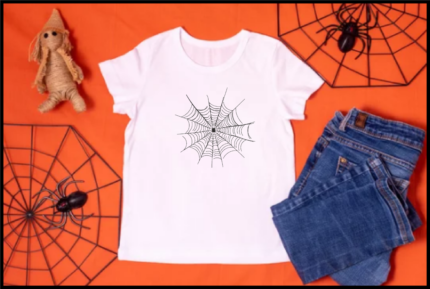 Spider Web Machine Embroidery Design – Line Art Halloween Web Embroidery, 8 Sizes (2402)