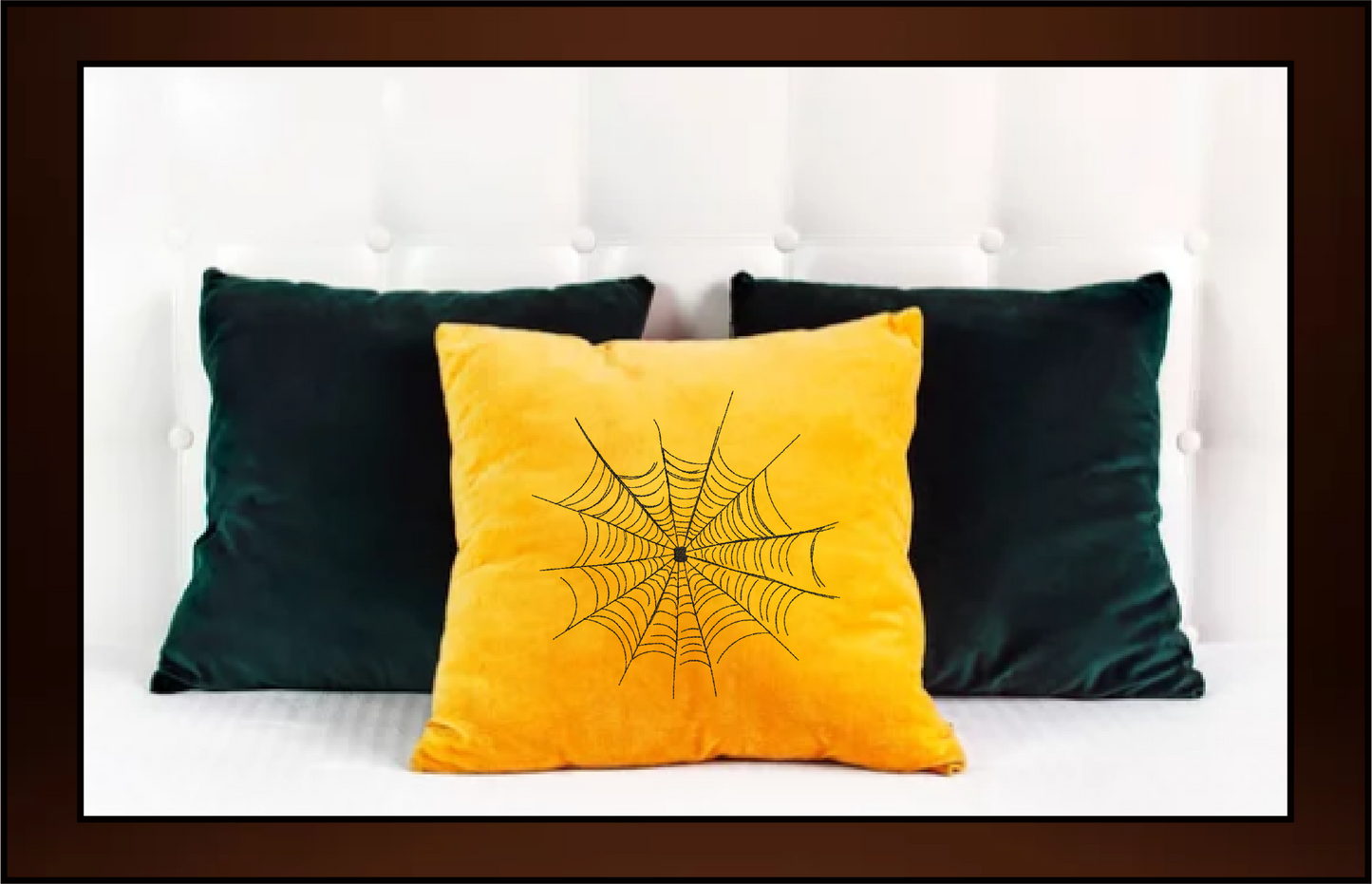 Spider Web Machine Embroidery Design – Line Art Halloween Web Embroidery, 8 Sizes (2402)