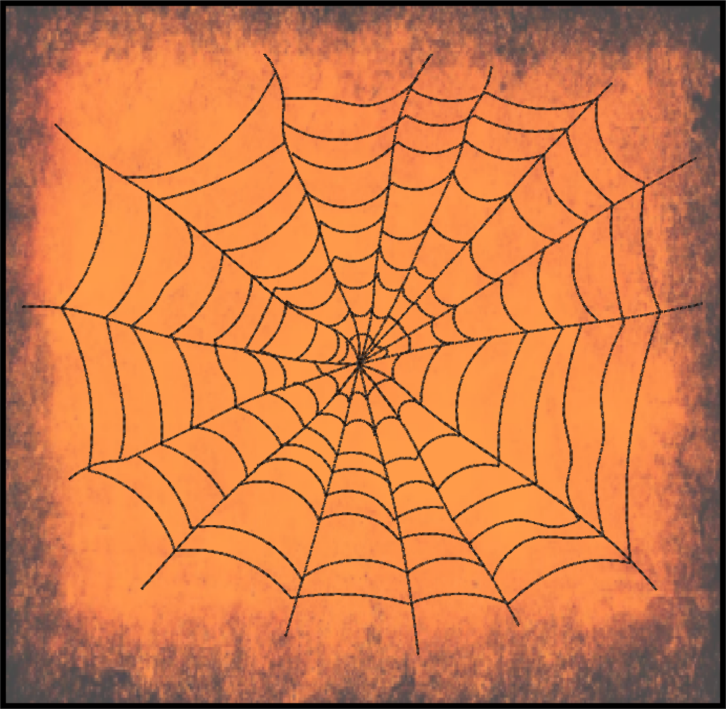 Spider Web Machine Embroidery Design – Line Art Halloween Web Embroidery, 8 Sizes (2405)