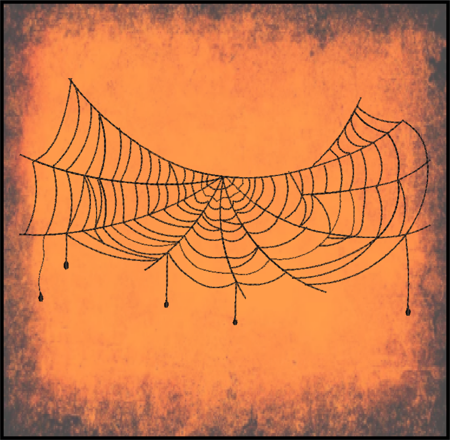 Spider Web Machine Embroidery Design – Line Art Halloween Web Embroidery, 8 Sizes (2406)