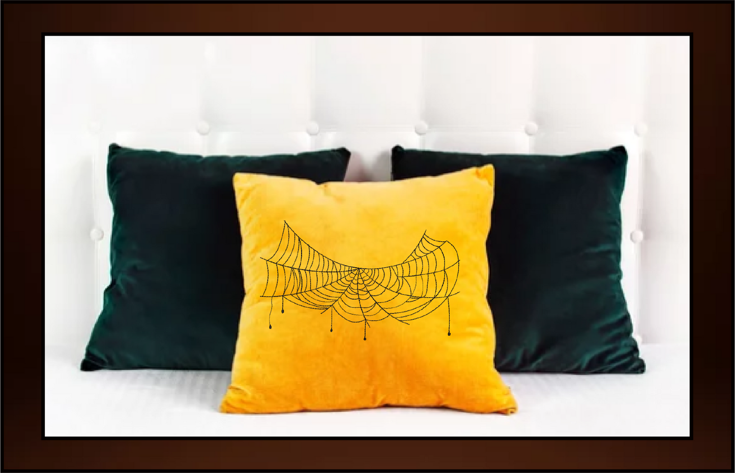 Spider Web Machine Embroidery Design – Line Art Halloween Web Embroidery, 8 Sizes (2406)