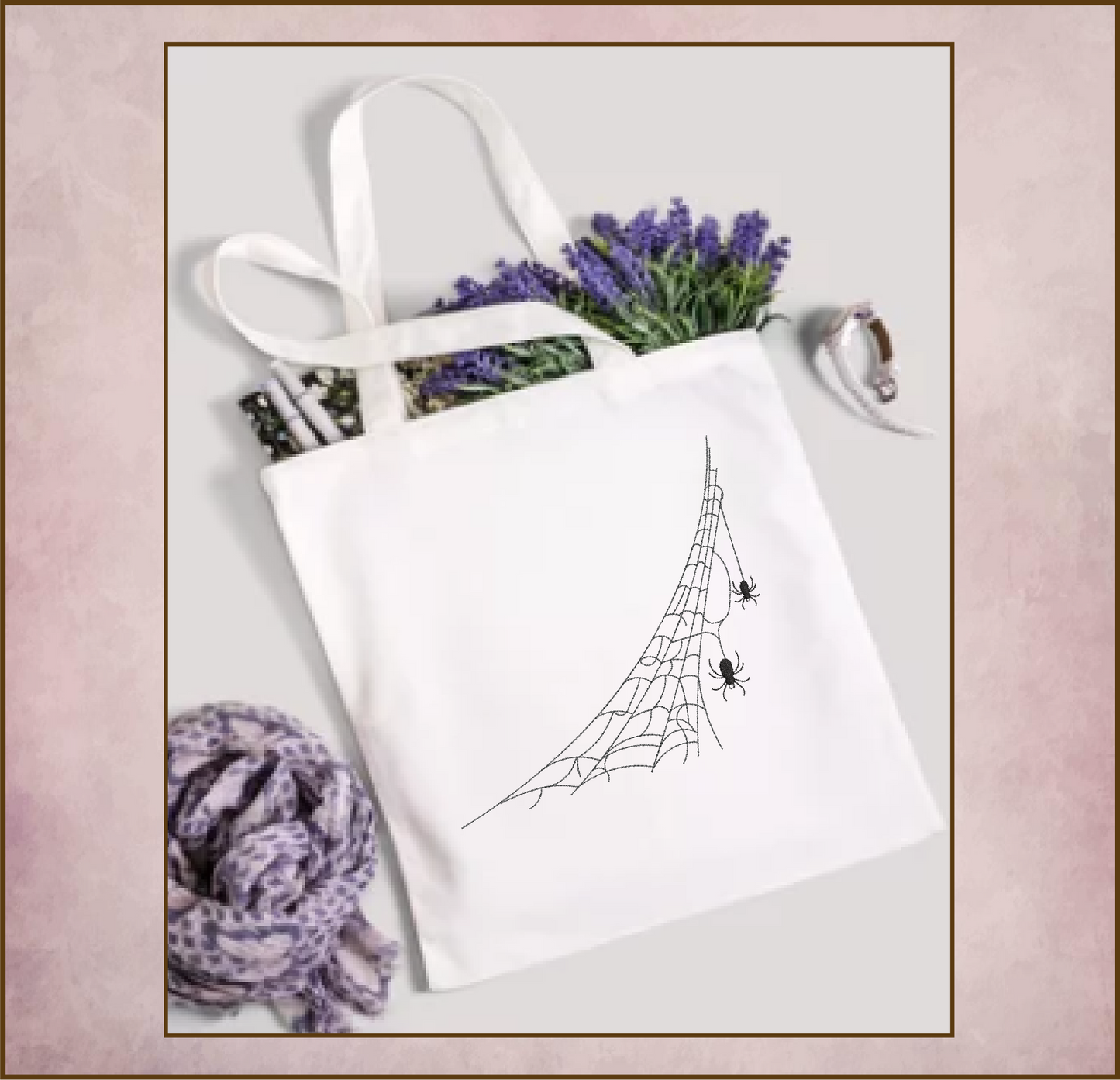 Spider in Web Machine Embroidery Design | Halloween Spider and Spiderweb Design | Black Spider Embroidery | 8 Sizes (0868)