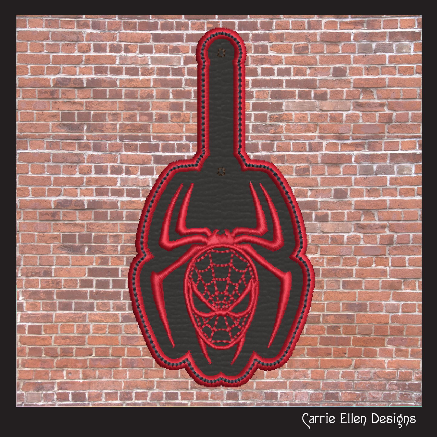 Spiderman Logo Key Fob Machine Embroidery Design | Spiderman Key Tag Machine Embroidery Project (1774)