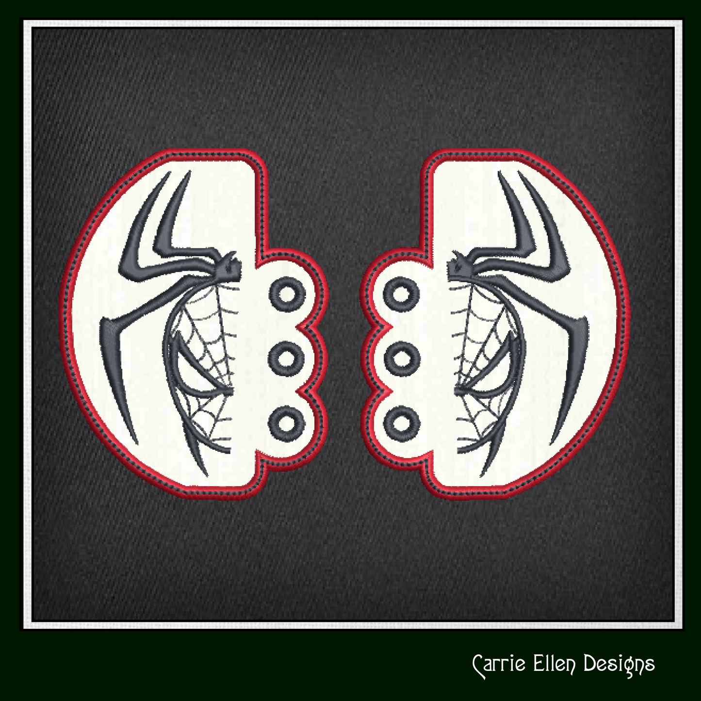 Spiderman Inspired Shoe Wing ITH Embroidery Design – In The Hoop Superhero Shoelace Charms for Shoes and Boots, 4x4 and 5x7 Hoop (1260)