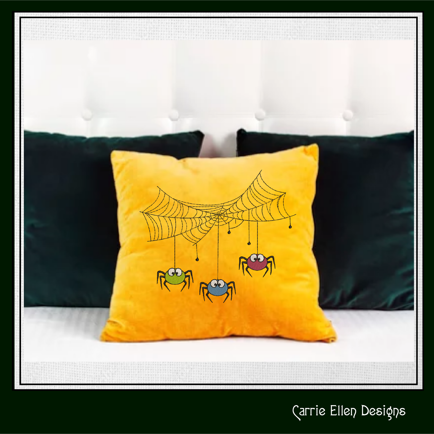 Colorful Spider Machine Embroidery Design | Spider Web | Cute Halloween Spider Embroidery | 8 Sizes (0719)