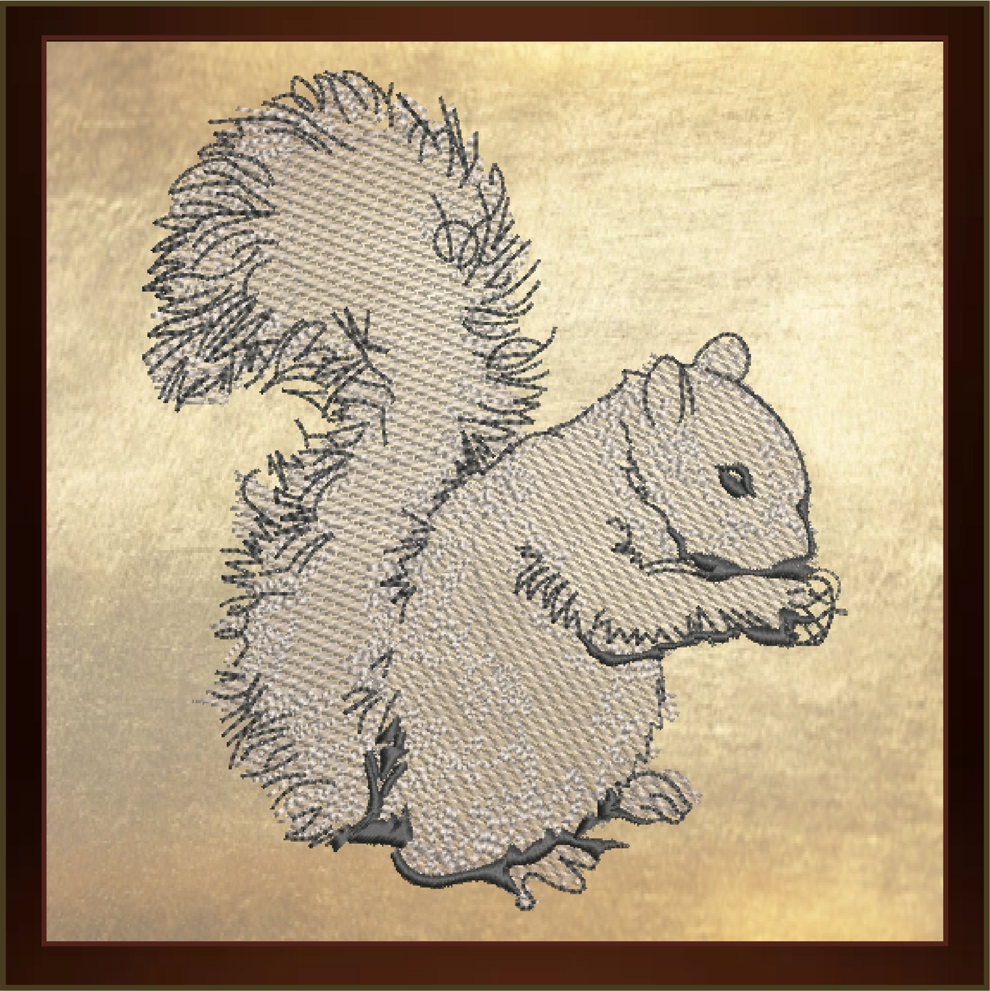 Squirrel Machine Embroidery Design | Woodland Wildlife Animal Sketch, 6 Sizes (0417)