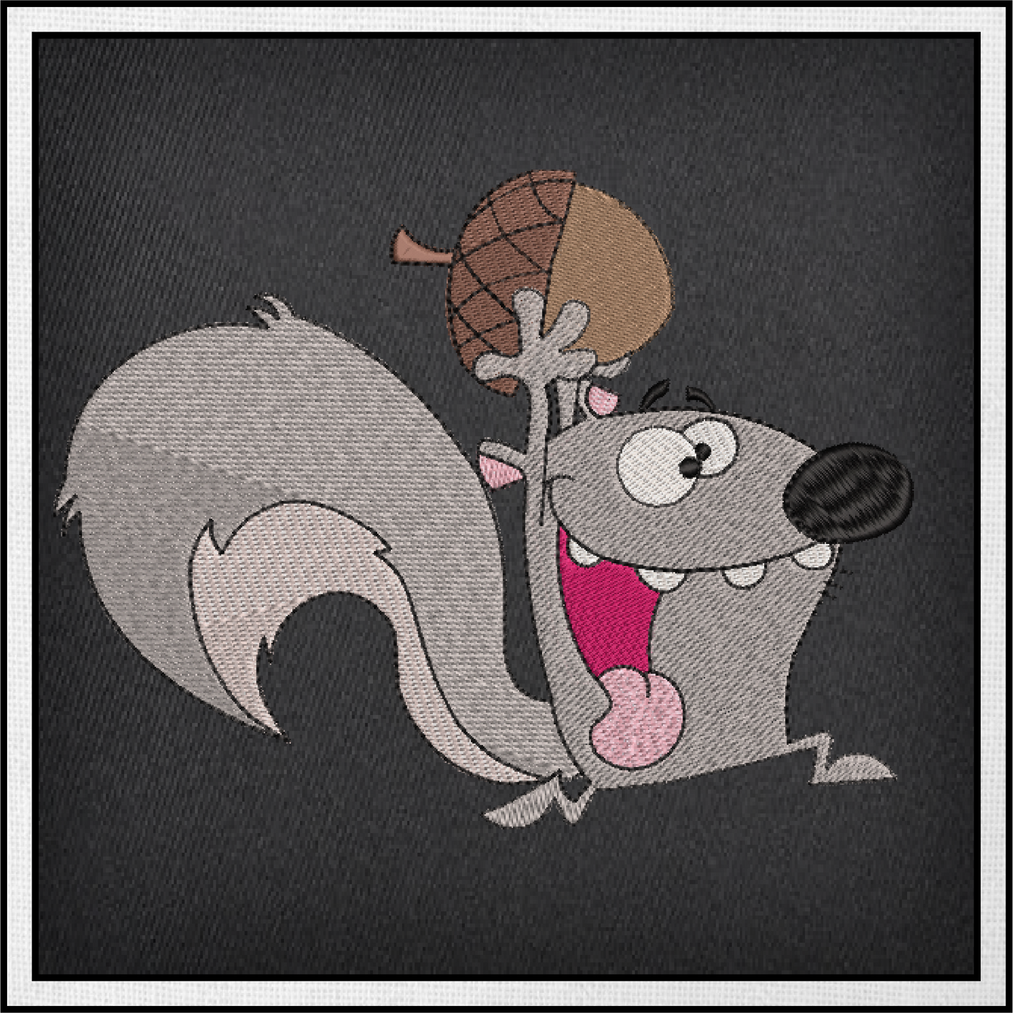 Squirrel Machine Embroidery Design, Squirrel with Acorn Design, Animal Embroidery Designs, Woodland Animals Embroidery, 6 Sizes (0372)