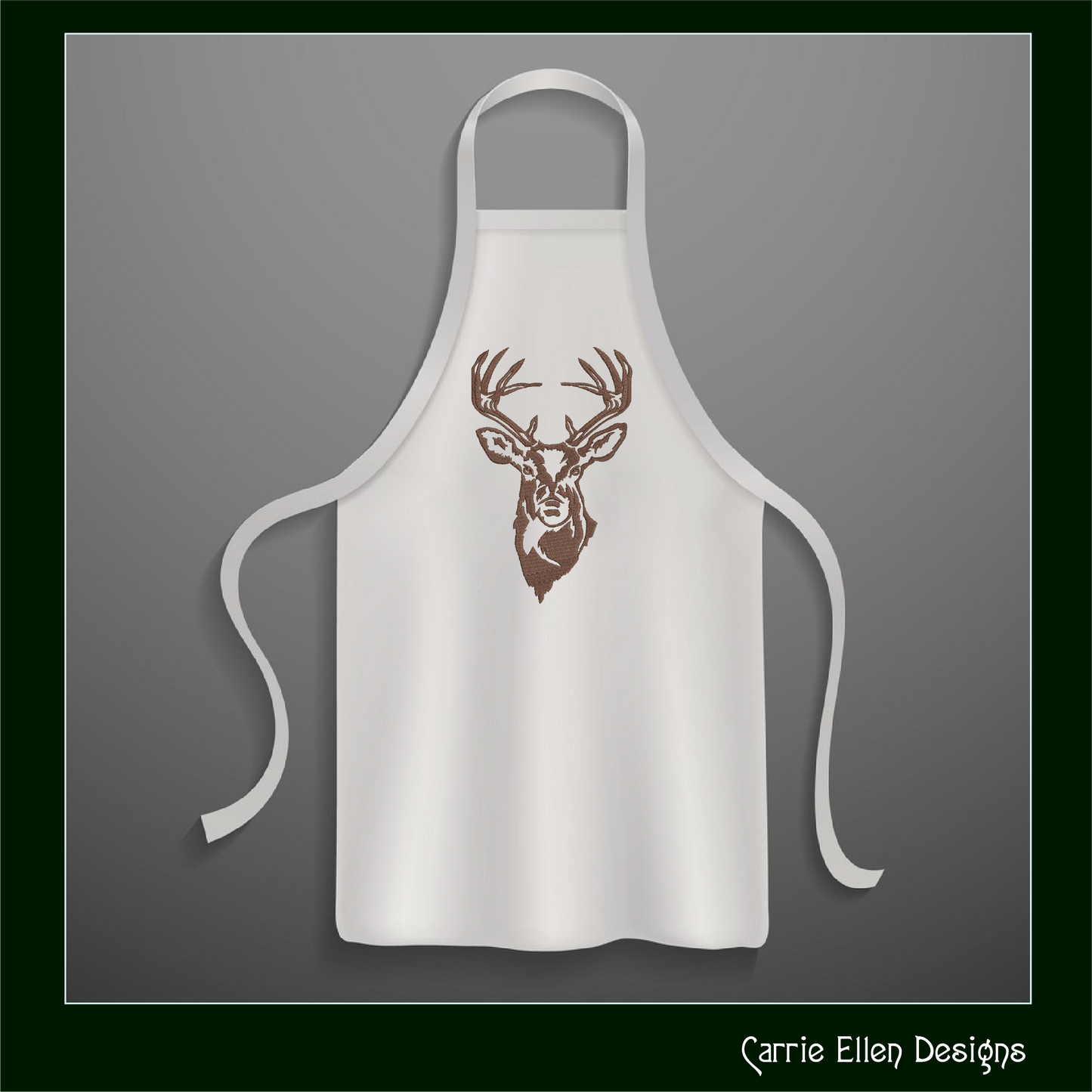Deer Embroidery Design – Stag Head Profile | Wildlife Animal Machine Embroidery in 8 Sizes (1139)