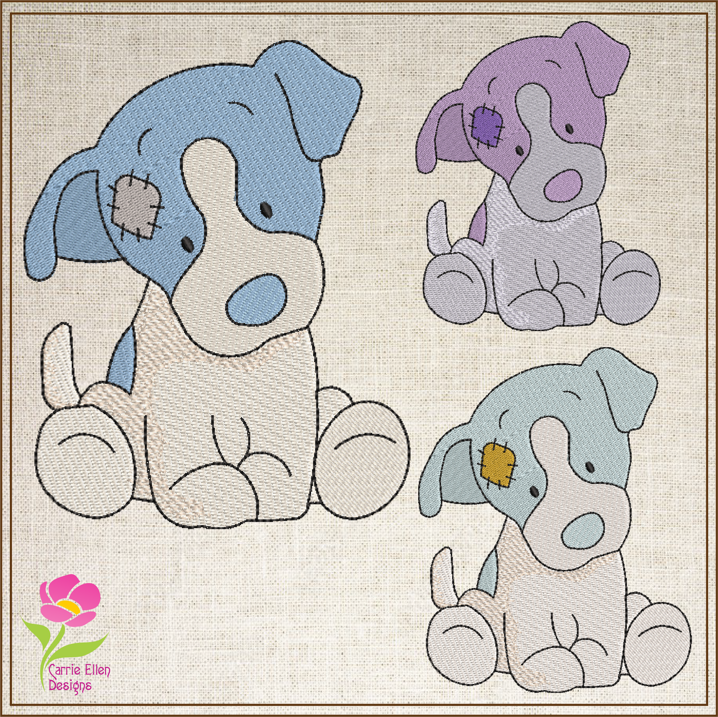 Stuffed Toy Dog Machine Embroidery Design for Babies and Kids | Vintage Plush Puppy Pattern | Blue Nose Tatty Teddy Inspired Design | 6 Sizes (0768) (Copy)