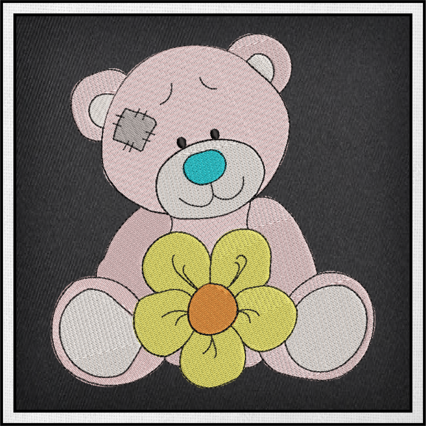 Toy Teddy Bear Machine Embroidery Design for Babies and Kids | Vintage Stuffed Animal Bear | Blue Nose Tatty Teddy Inspired | 4 Sizes (0439)