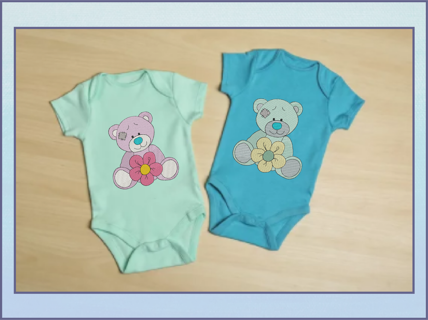 Toy Teddy Bear Machine Embroidery Design for Babies and Kids | Vintage Stuffed Animal Bear | Blue Nose Tatty Teddy Inspired | 4 Sizes (0439)