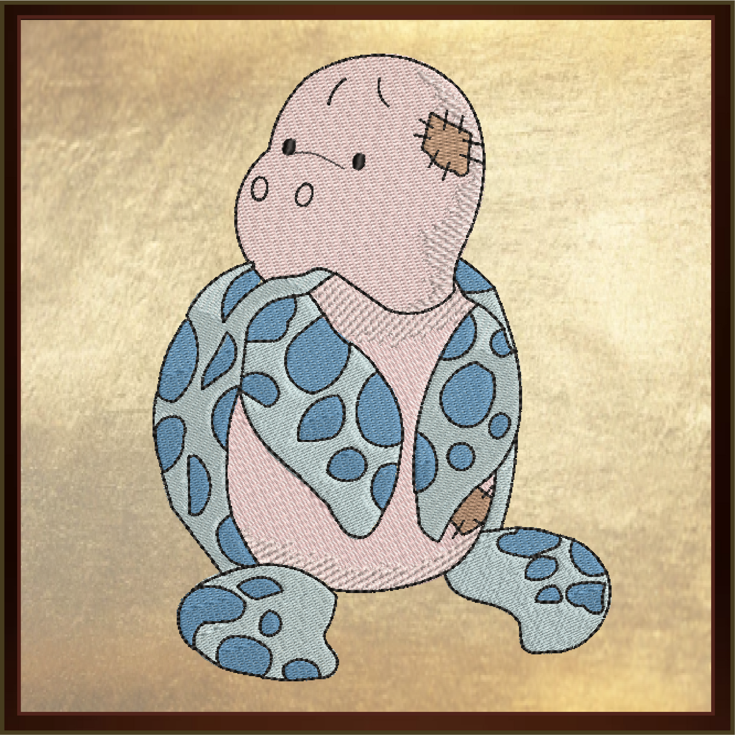 Toy Sea Turtle Machine Embroidery Design for Babies and Kids | Vintage Stuffed Animal Turtle | Blue Nose Tatty Teddy Inspired | 4 Sizes (0441)