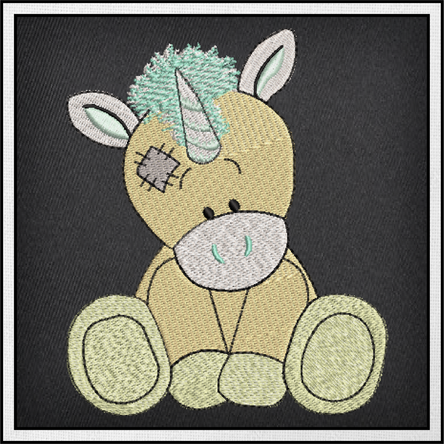Toy Unicorn Machine Embroidery Design for Babies and Kids | Vintage Stuffed Animal Unicorn | Blue Nose Tatty Teddy Inspired | 4 Sizes (0438)