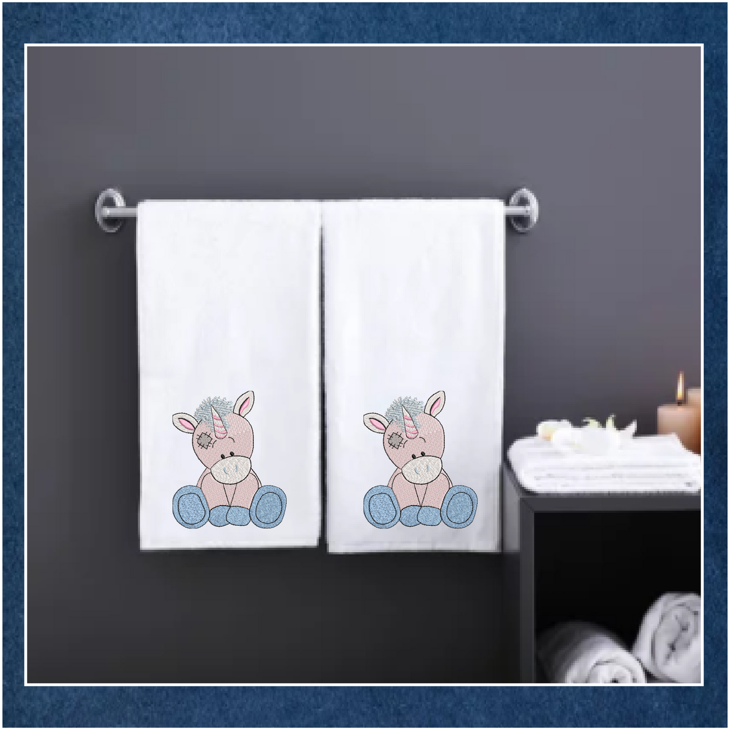 Toy Unicorn Machine Embroidery Design for Babies and Kids | Vintage Stuffed Animal Unicorn | Blue Nose Tatty Teddy Inspired | 4 Sizes (0438)