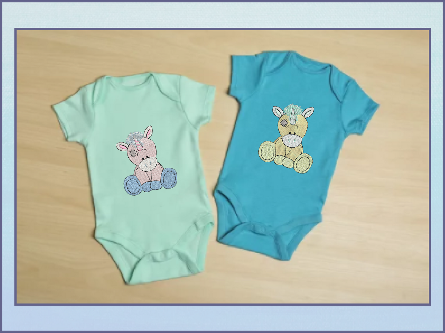 Toy Unicorn Machine Embroidery Design for Babies and Kids | Vintage Stuffed Animal Unicorn | Blue Nose Tatty Teddy Inspired | 4 Sizes (0438)