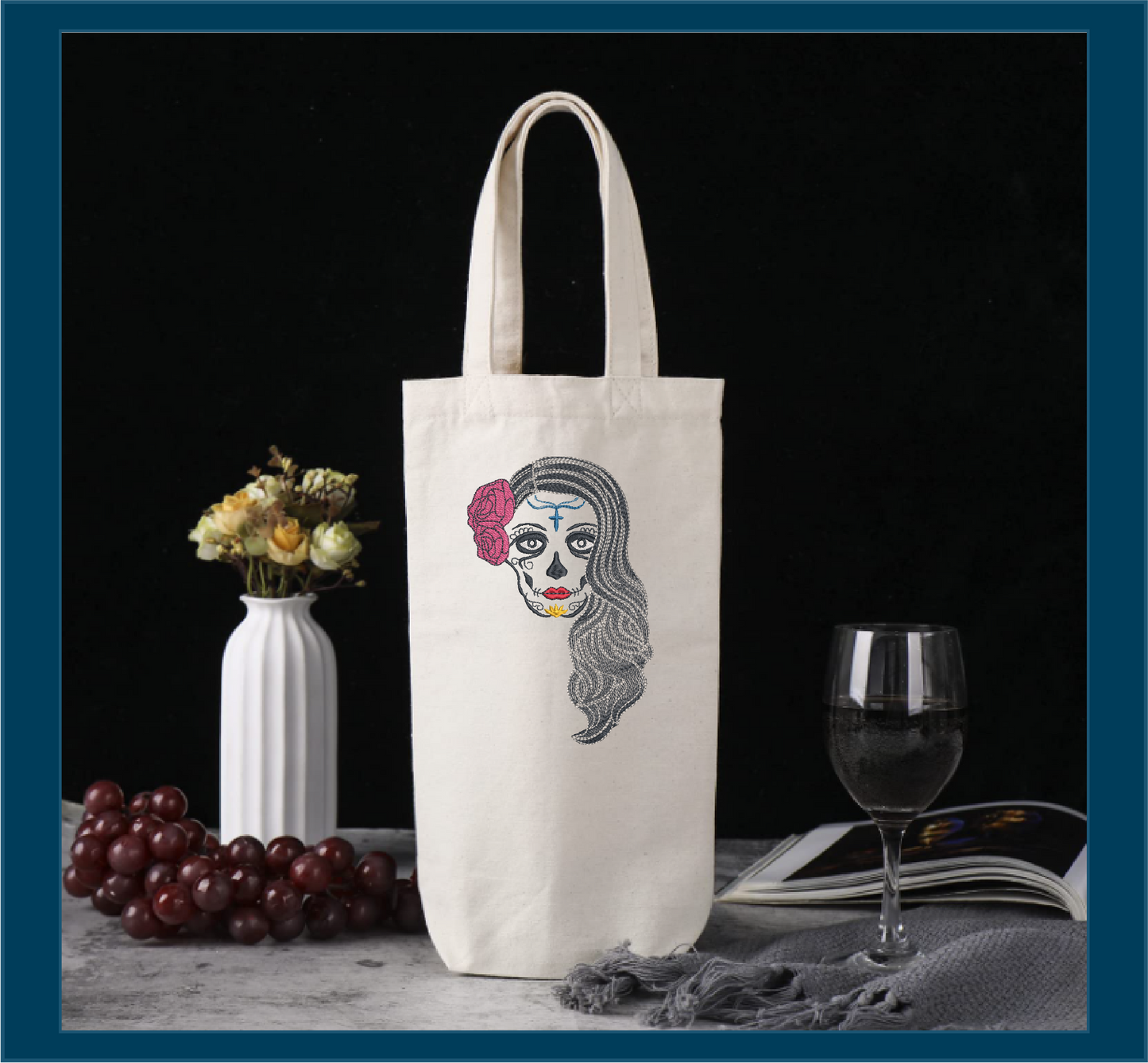 Sugar Skull Woman Machine Embroidery Design | Day of the Dead Skeleton Pattern | Dia De Los Muertos Embroidery | 8 Sizes (0933)