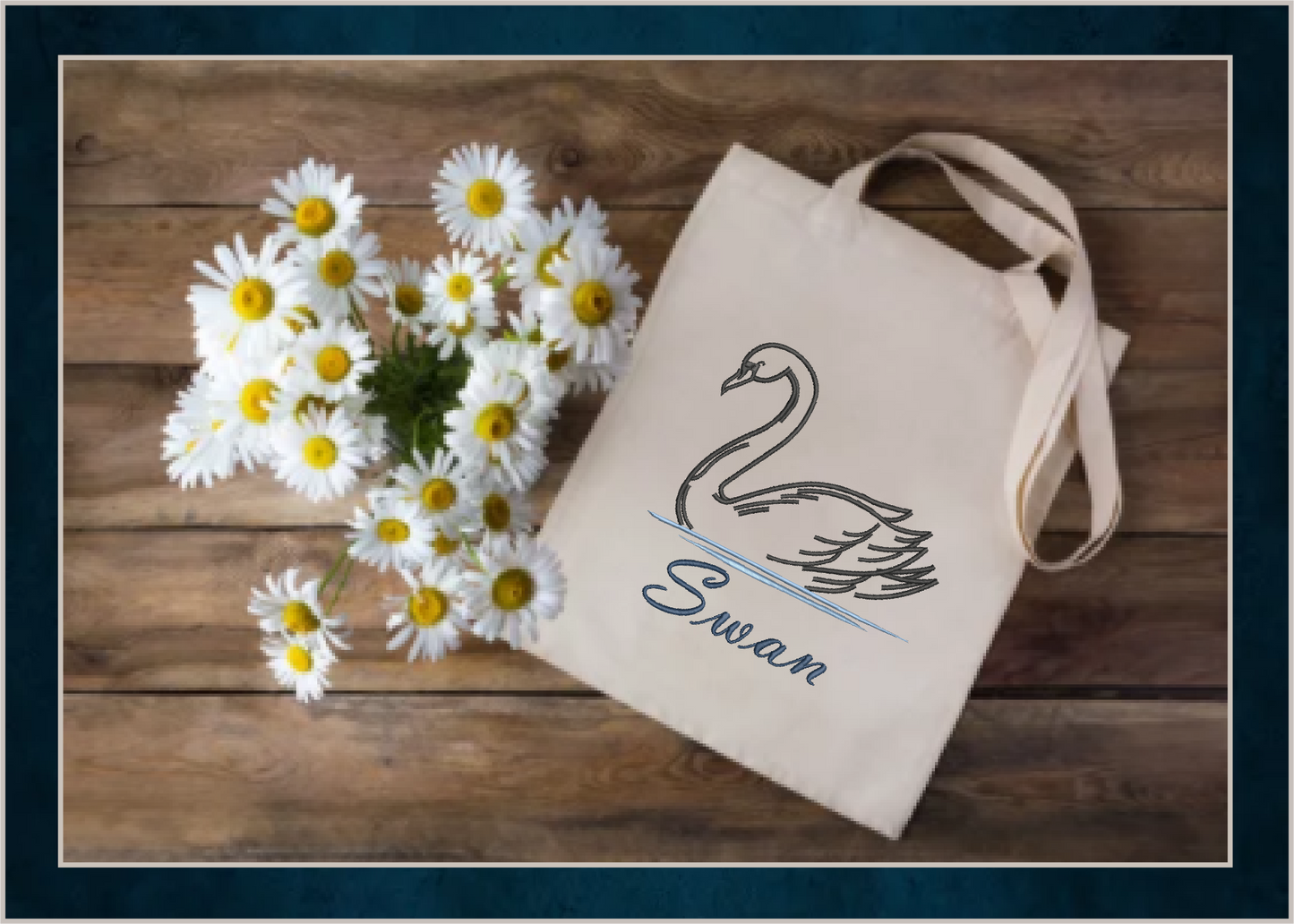 Swan Machine Embroidery Design | Graceful Swimming Bird Pattern | Ugly Duckling & Mother Goose Inspired | 8 Sizes (0617)