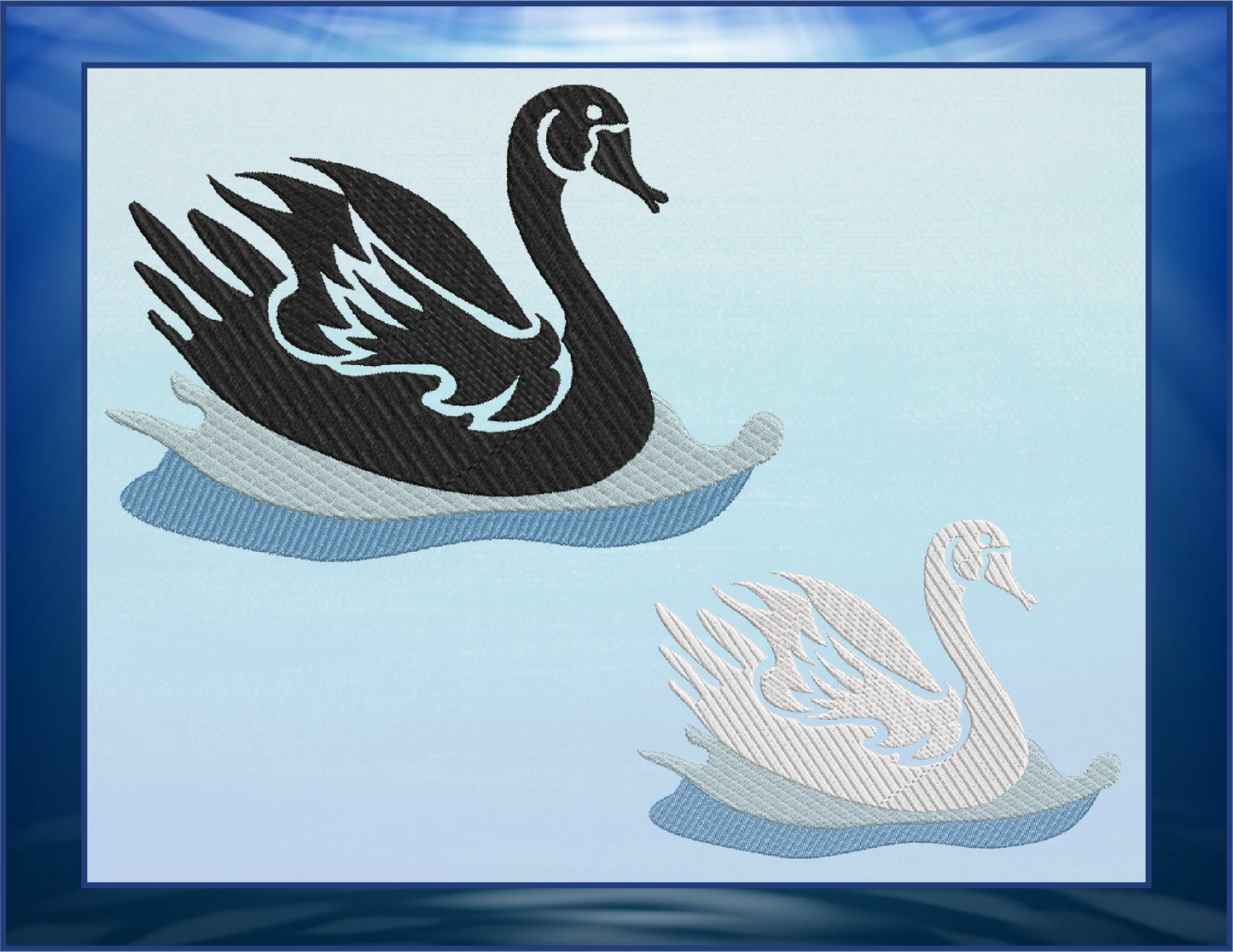 Swan Machine Embroidery Design | Graceful Swimming Bird Pattern | Ugly Duckling & Mother Goose Inspired | 8 Sizes (0619)