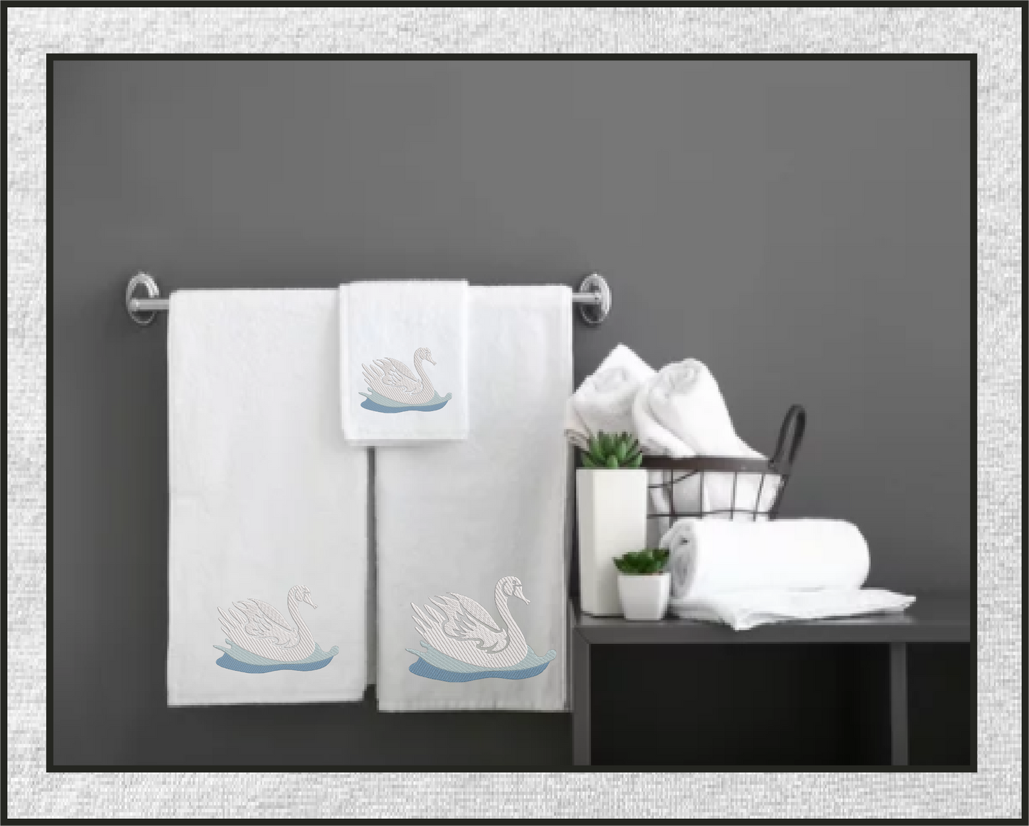 Swan Machine Embroidery Design | Graceful Swimming Bird Pattern | Ugly Duckling & Mother Goose Inspired | 8 Sizes (0619)