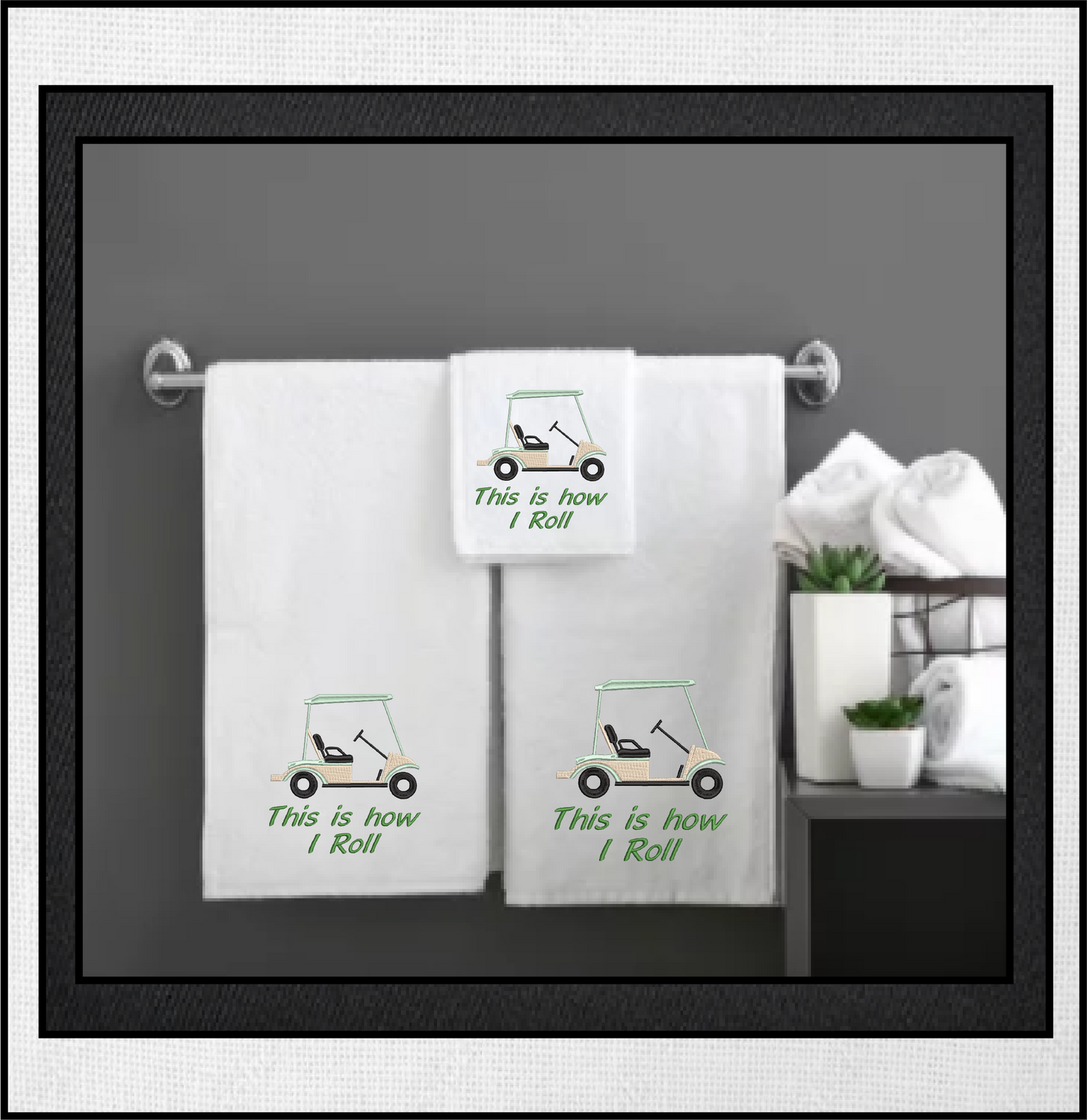 Golf Cart “This is How I Roll” Machine Embroidery Design, Sport Embroidery for Golf Lovers, 6 Sizes (0136)