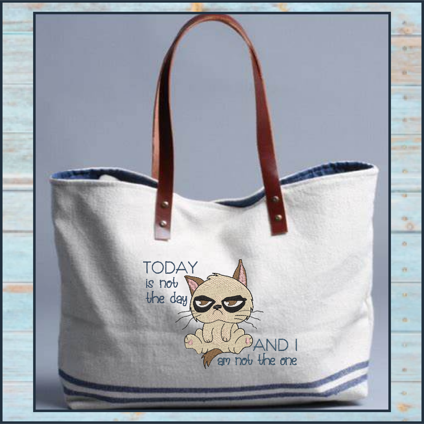 Today is Not The Day Machine Embroidery Design | Grumpy Cat Funny Saying | Sarcastic Humor Embroidery Quotes | 6 Sizes (0797)