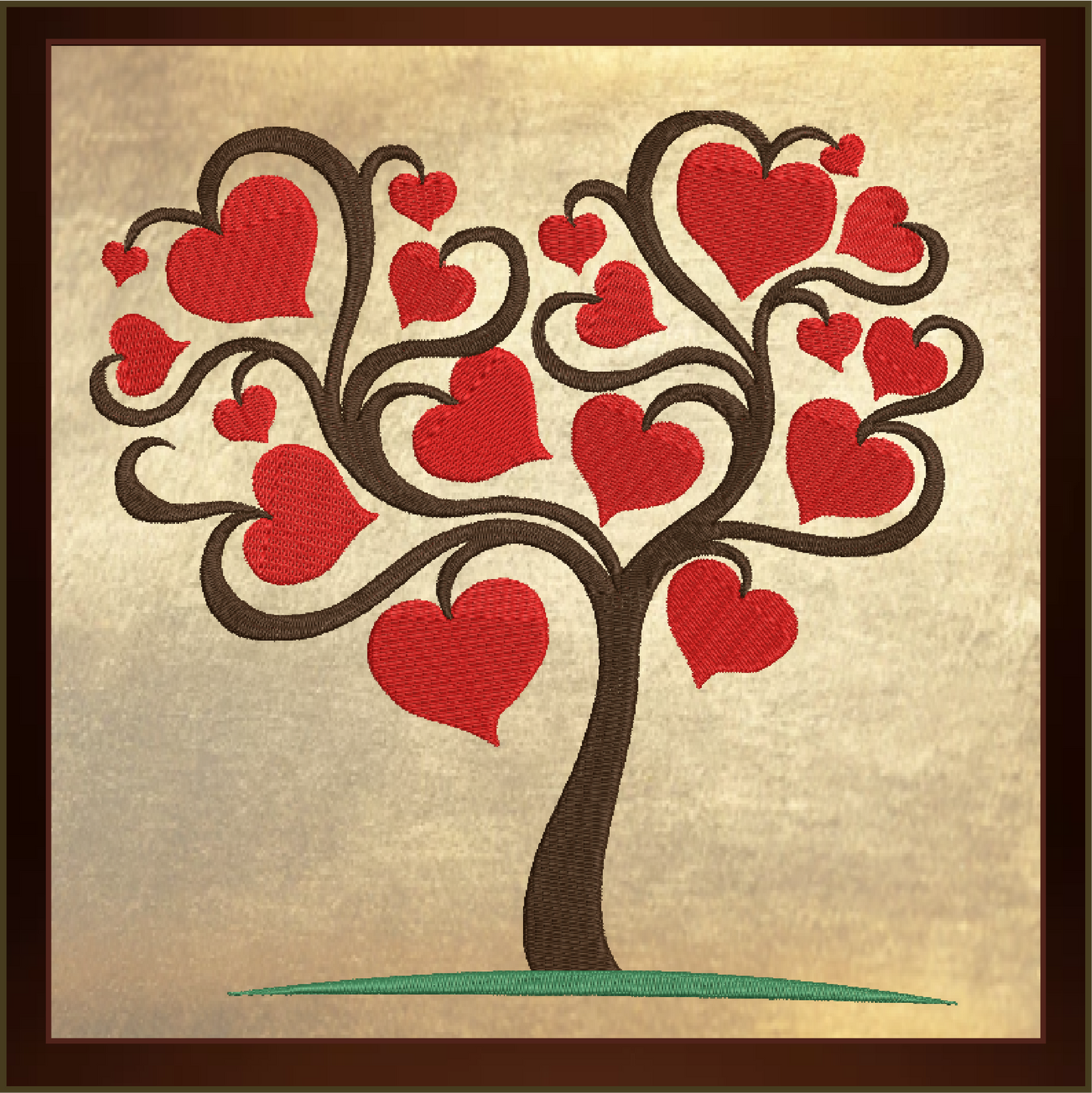 Heart Tree Machine Embroidery Design – Valentine’s Day, Blooming Hearts, Floral Garden Design – 6 Sizes (0408)