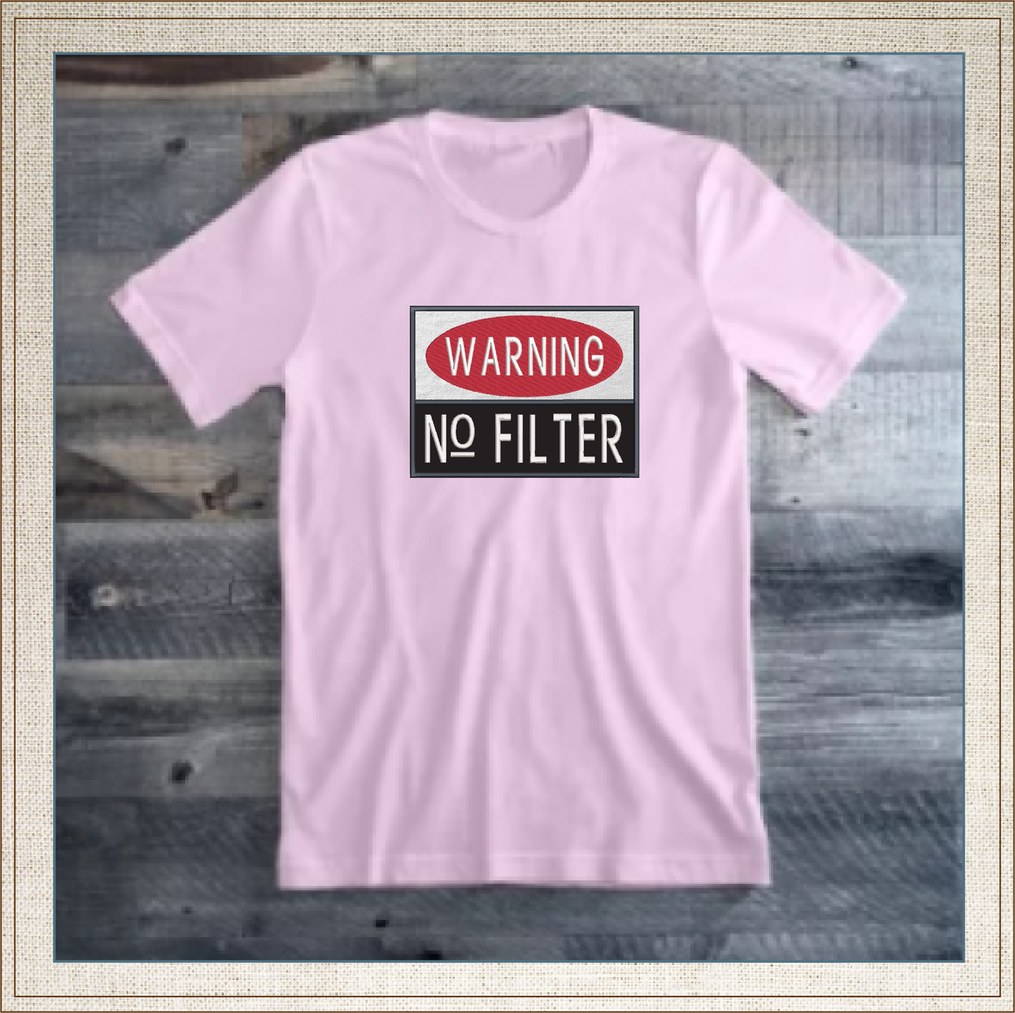 Warning No Filter Machine Embroidery Applique Design | Funny Humorous Saying Embroidery | Sarcastic Quotes Embroidered Design | 8 Sizes (0929)