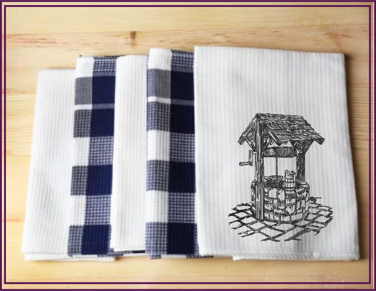 Wishing Well Sketch Machine Embroidery Design | Artistic Landscape Line Art | 6 Sizes (0691)
