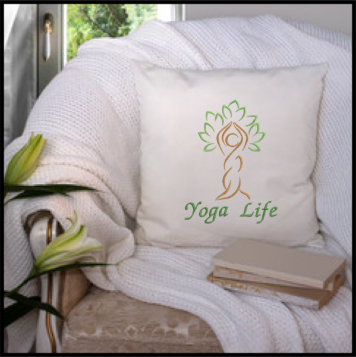 Yoga Life Machine Embroidery Design - Tree of Life Yoga Pose, Fitness & Wellness Embroidery File, 8 Sizes (0625)
