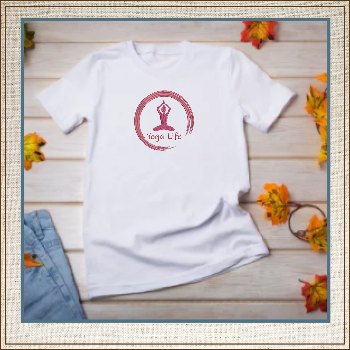 Yoga Life Machine Embroidery Design - Yoga Pose Embroidery - Sports and Fitness Embroidery Designs, 8 Sizes (0626)