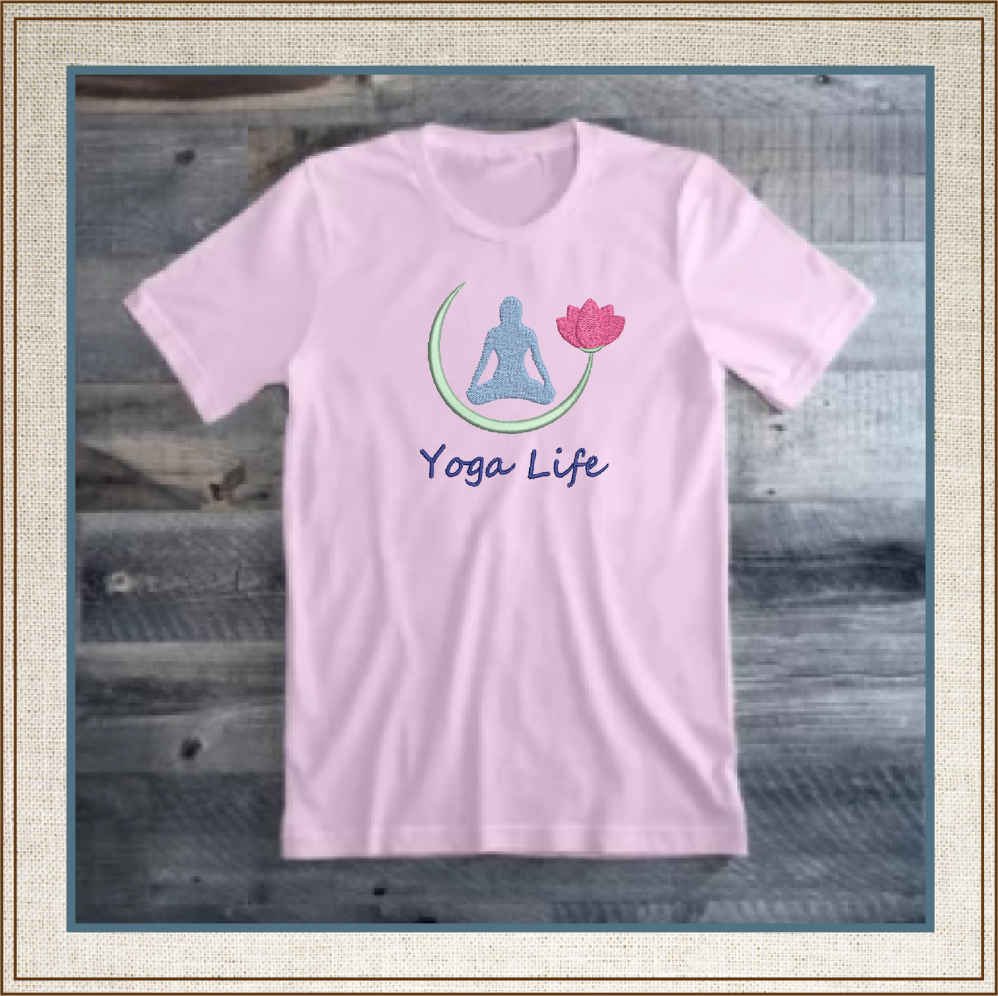 Yoga Life Machine Embroidery Design - Yoga Lotus Flower Embroidery - Sports and Fitness Embroidery Designs, 8 Sizes (0627)
