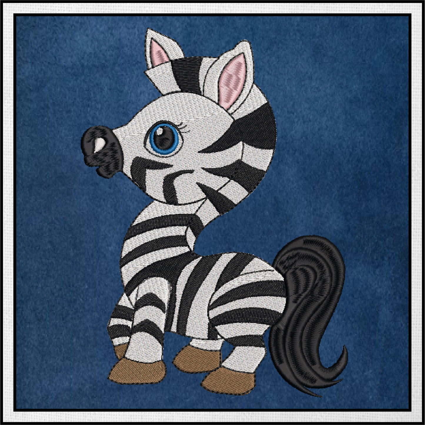 Zebra Machine Embroidery Design – Cartoon Zebra for Baby & Kids – Cute Jungle Animal Embroidery – 6 Sizes (0229)