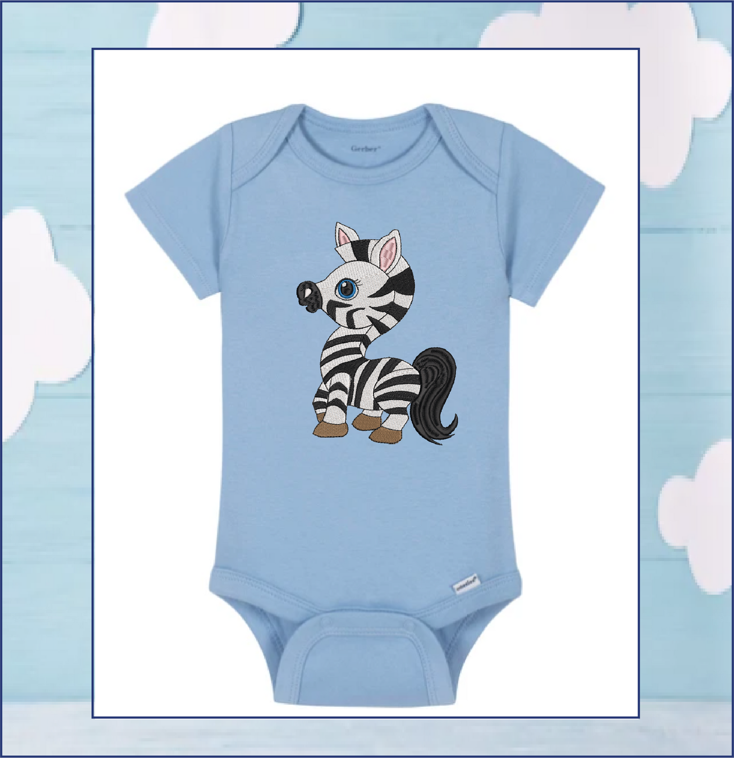 Zebra Machine Embroidery Design – Cartoon Zebra for Baby & Kids – Cute Jungle Animal Embroidery – 6 Sizes (0229)