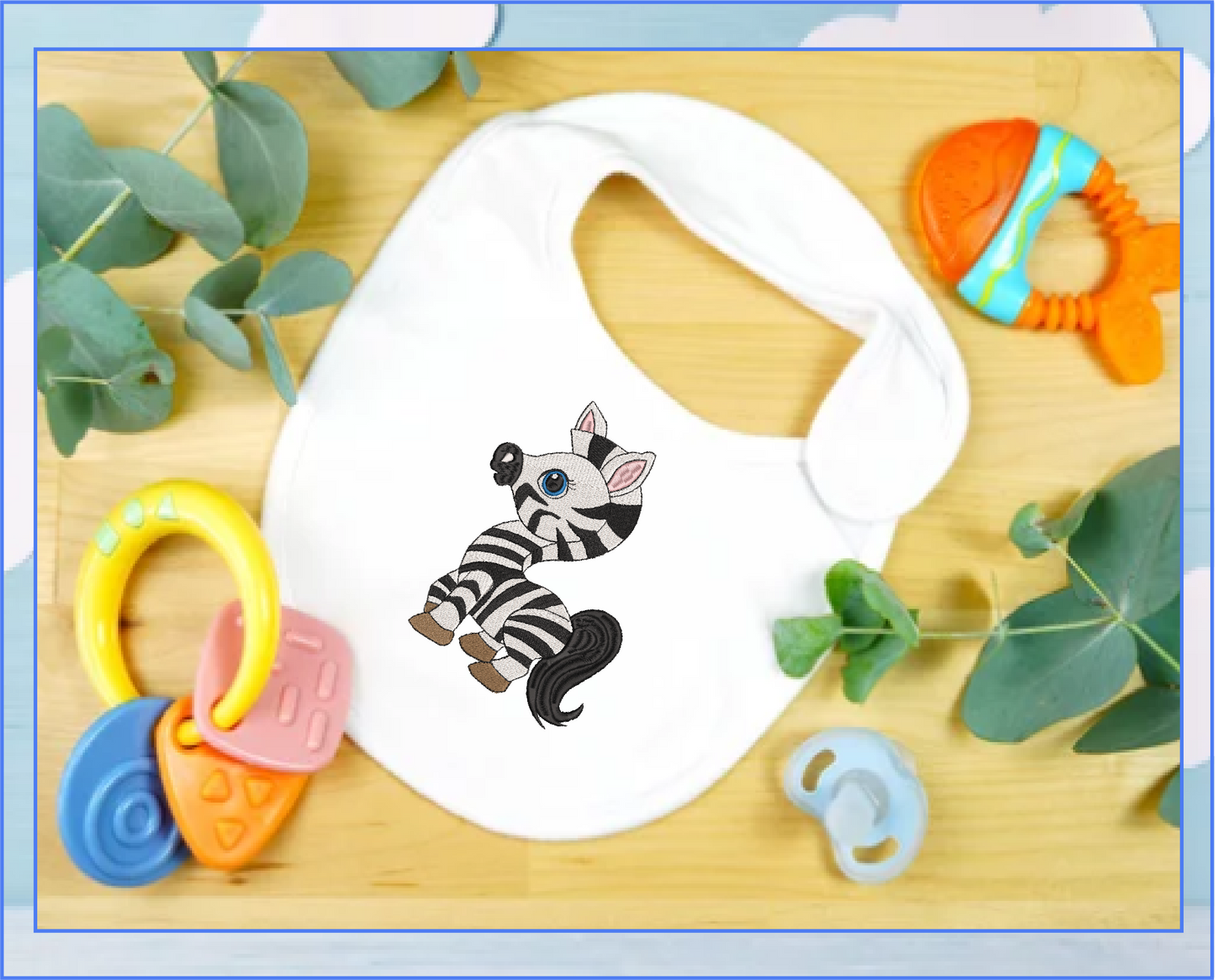 Zebra Machine Embroidery Design – Cartoon Zebra for Baby & Kids – Cute Jungle Animal Embroidery – 6 Sizes (0229)