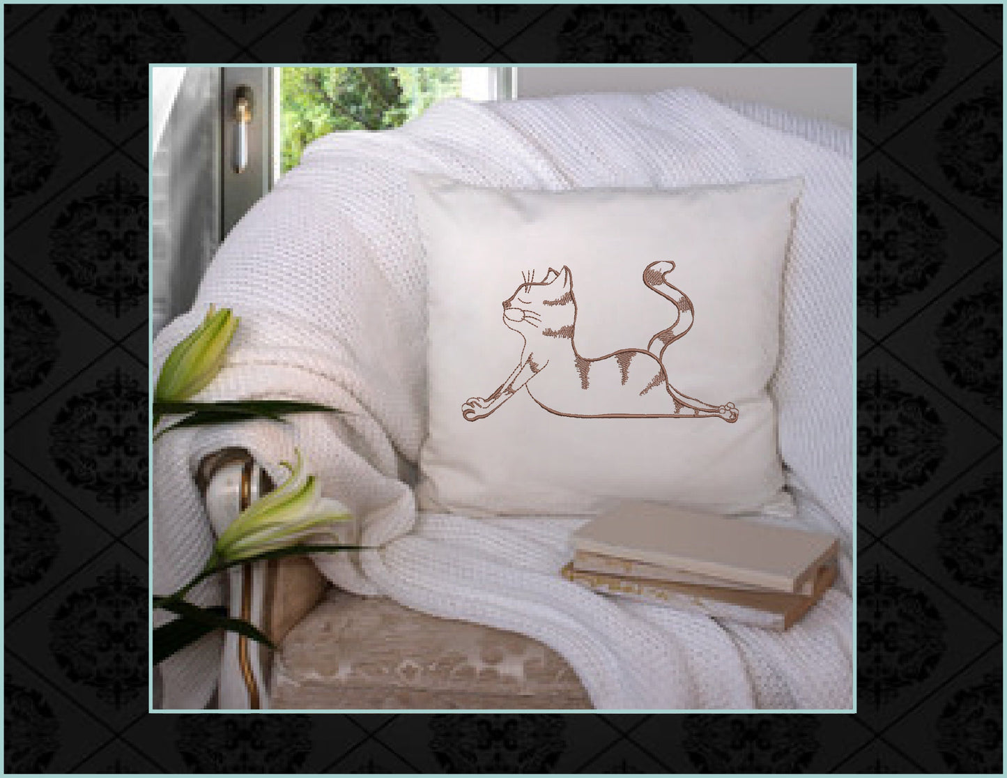 Yoga Cats Bundle Machine Embroidery Designs, Cat Yoga Poses Embroidery, Humorous Funny Animal Poses, 10 Designs, 8 Sizes Each (0121)