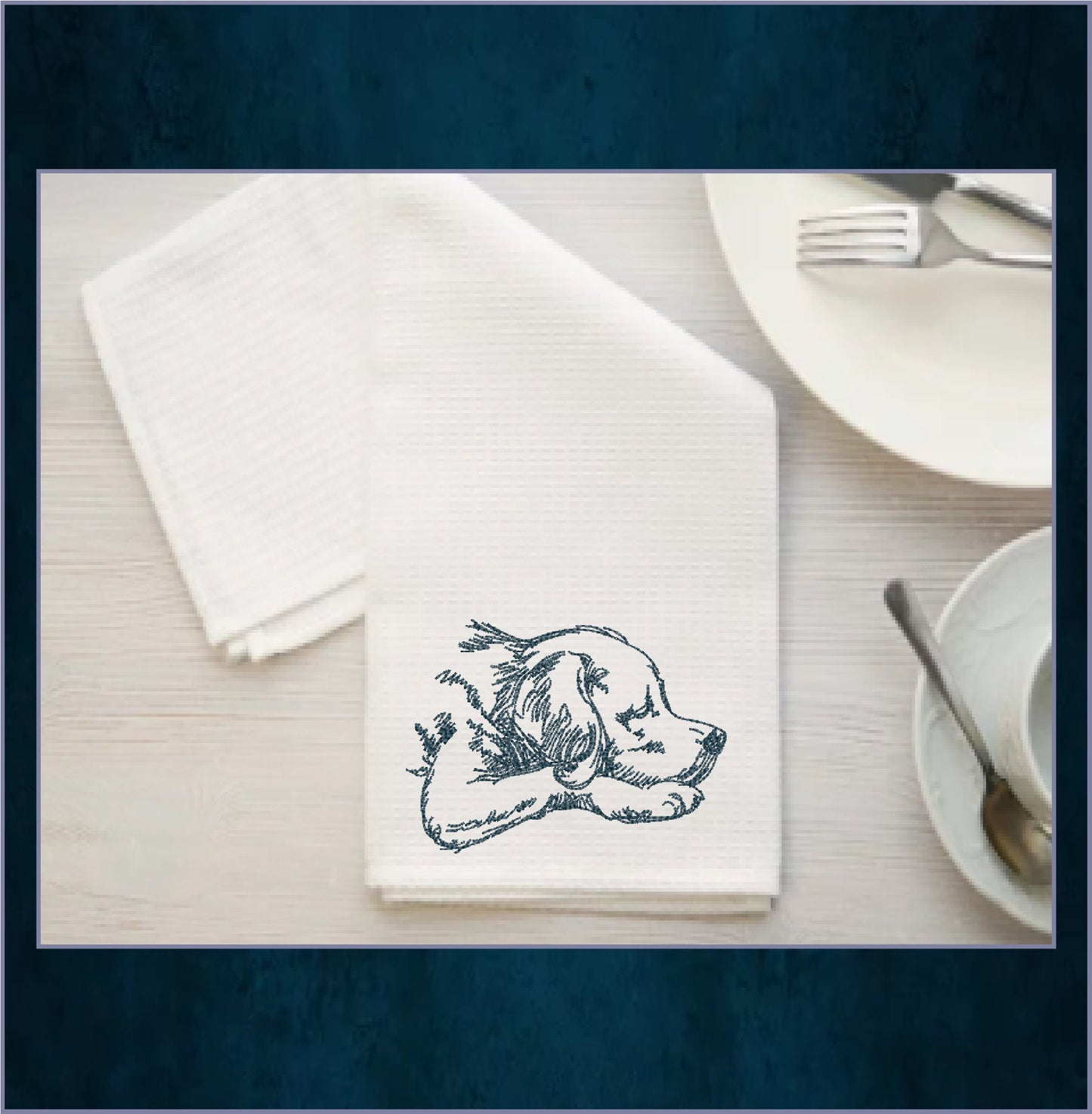 Sleeping Puppy Machine Embroidery Design Sketch – Dog Line Art Pet Embroidery, 8 Sizes (0487)
