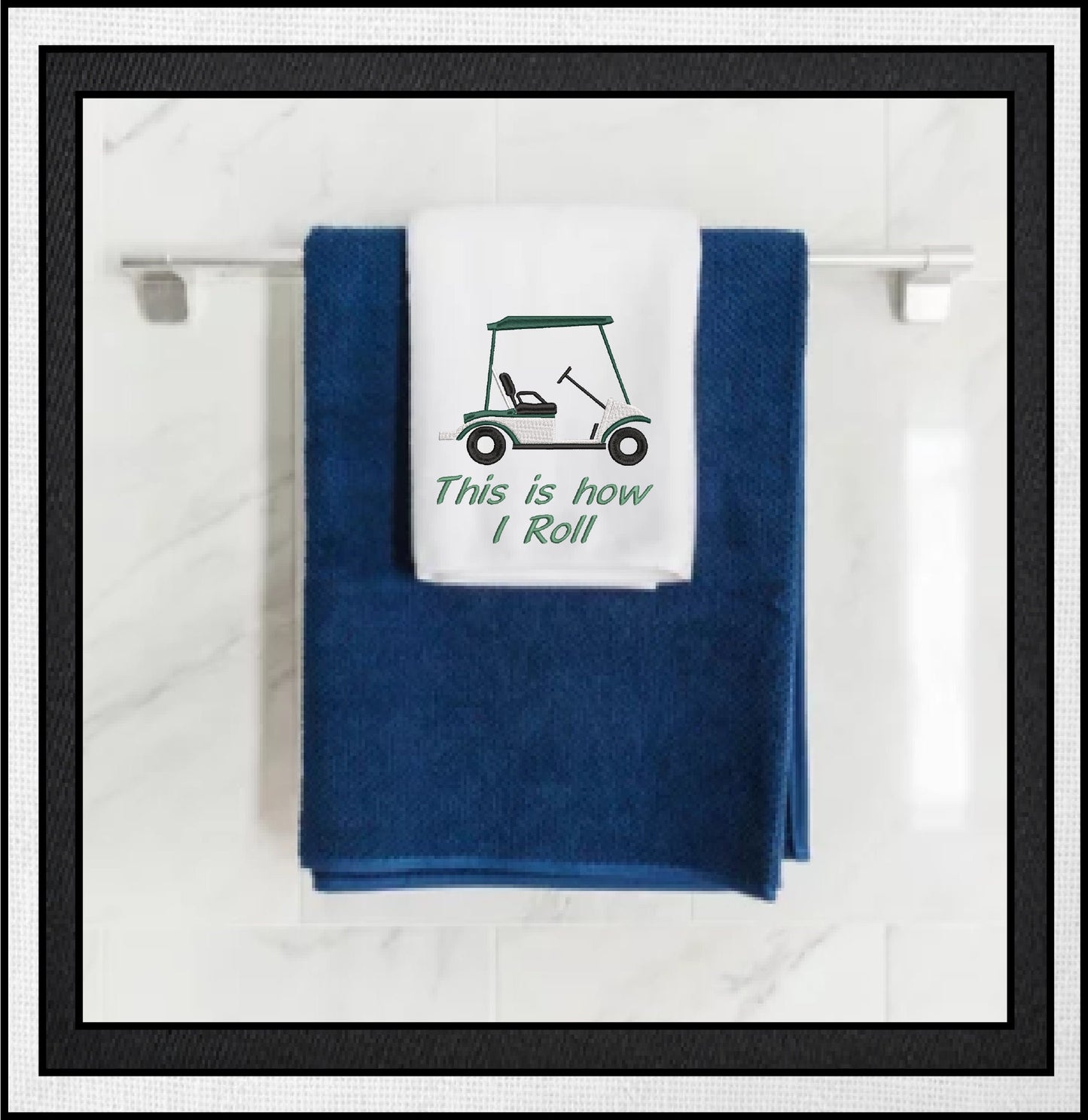 Golf Cart “This is How I Roll” Machine Embroidery Design, Sport Embroidery for Golf Lovers, 6 Sizes (0136)