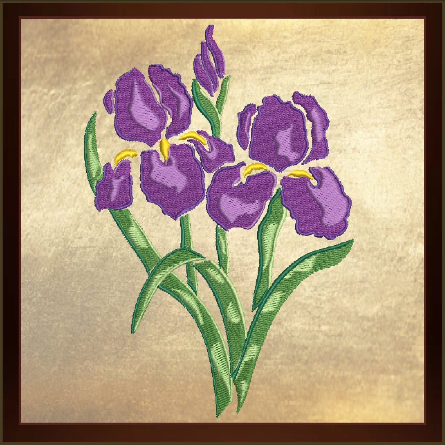 Iris Machine Embroidery Design, Iris Flower Design, Lilac and Purple Iris, Garden Flowers Embroidery, 6 Sizes. (0317)