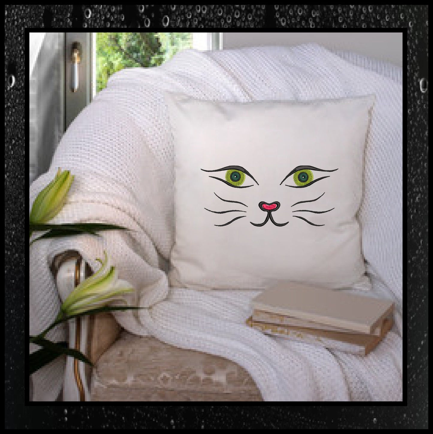 Cat Face Machine Embroidery Design, Pet Embroidery, Cute Cat Cartoon Design, 10 Sizes (0308)