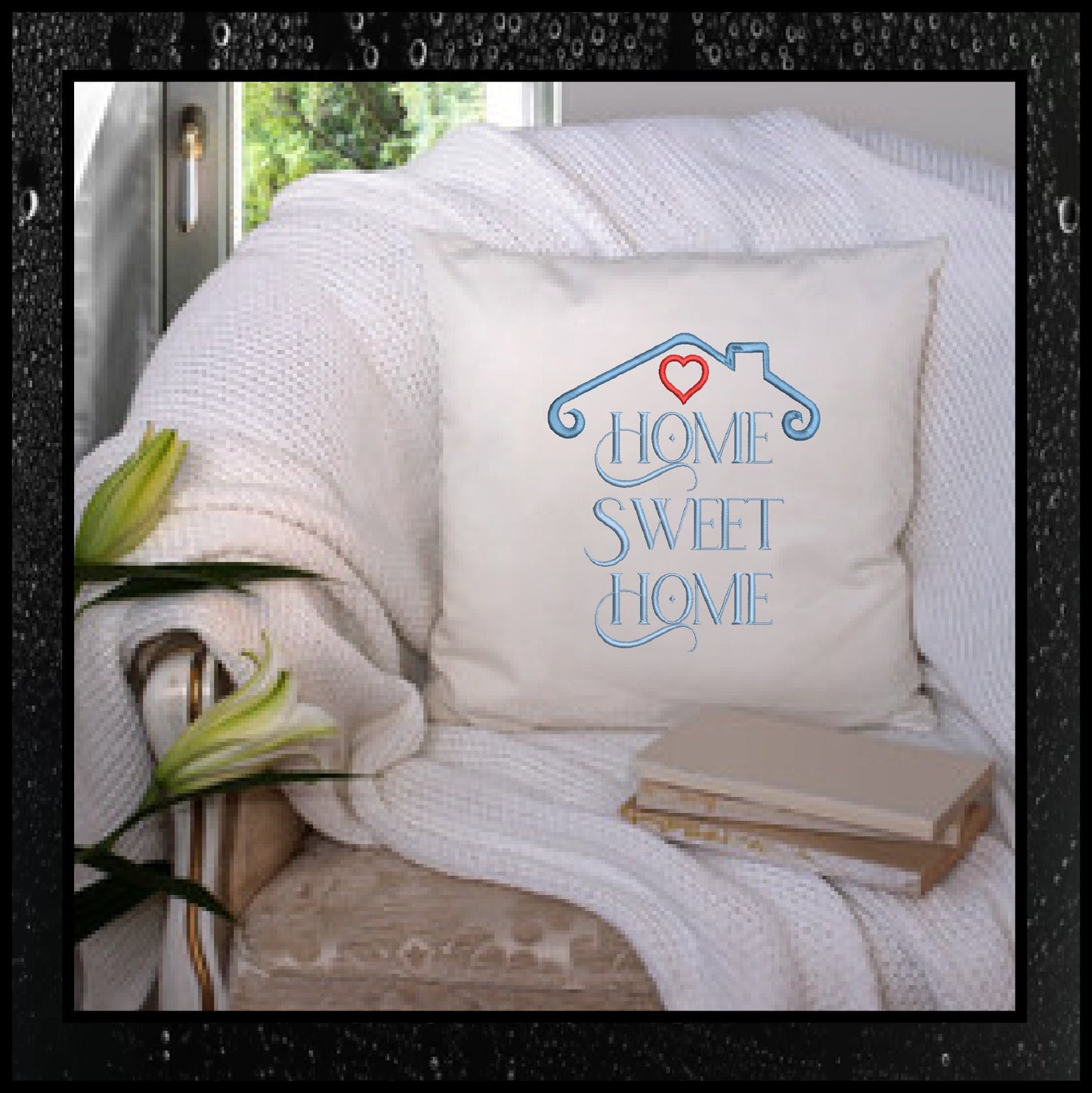 Home Sweet Home Machine Embroidery Design, Vintage Saying Embroidery Design, Home Quote Pattern, 6 Sizes (0411)